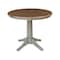 International Concepts 36 in. Round Top Pedestal Dining Table with 4 Madrid LadderBack Chairs - 5 Piece Dining Set K41-36RT-27B-C2-4 - alternate 3